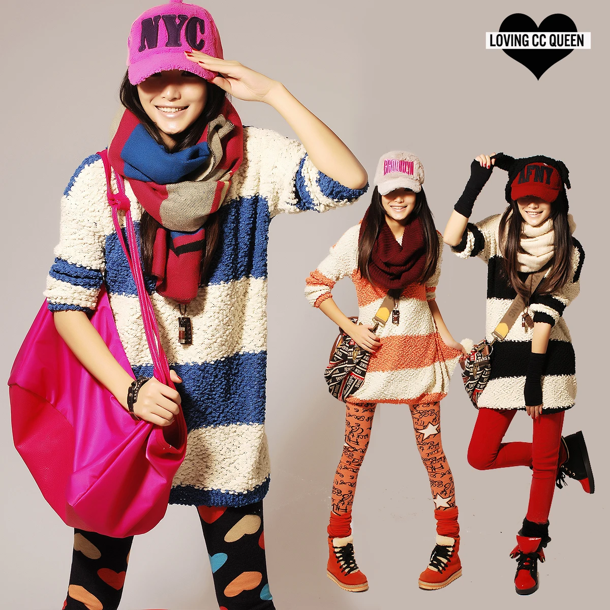 Line ear style color block stripe 