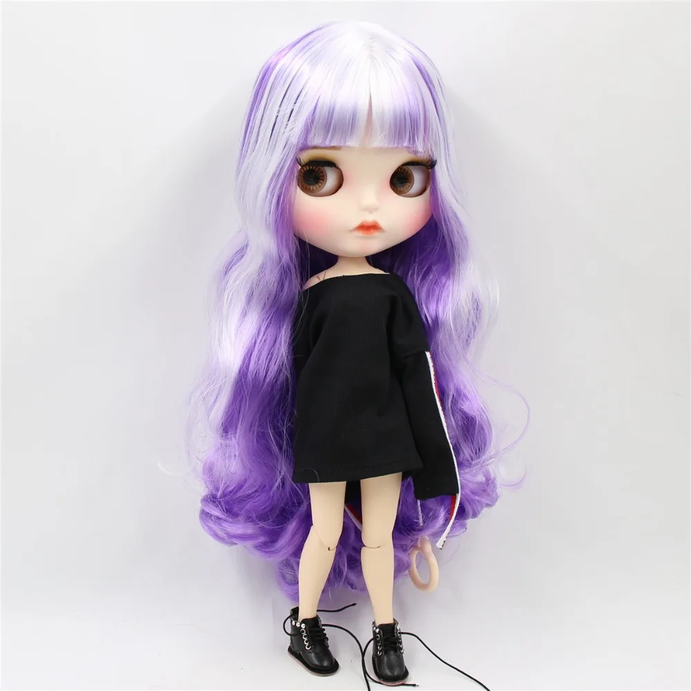 Ледяная кукла DBS Blyth 1/6 bjd белая кожа сужение тела белые и фиолетовые волосы новое