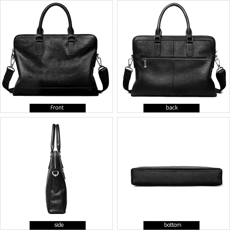 business messenger  leather handbags portfolio bags  for  document shoulder  office Briefcase Men's laptop  computer man genuine