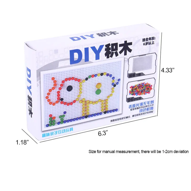 Children Toys Puzzle Peg Board With 96 Mushroom Pegs Model Kits Educational Building Toy for Kids Gift Random Color YH-1 | Игрушки и