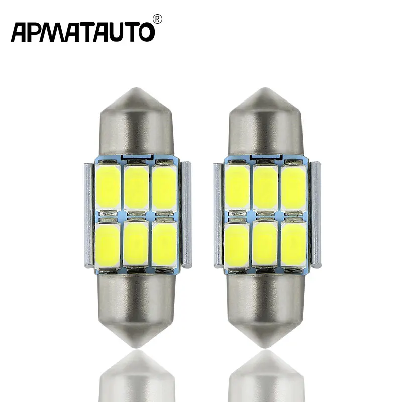Apmatauto 2x Canbus Led гирлянда 31 мм 36 39 42 C10W C5W 5730 SMD 12V лампа освещение автомобиля Купол