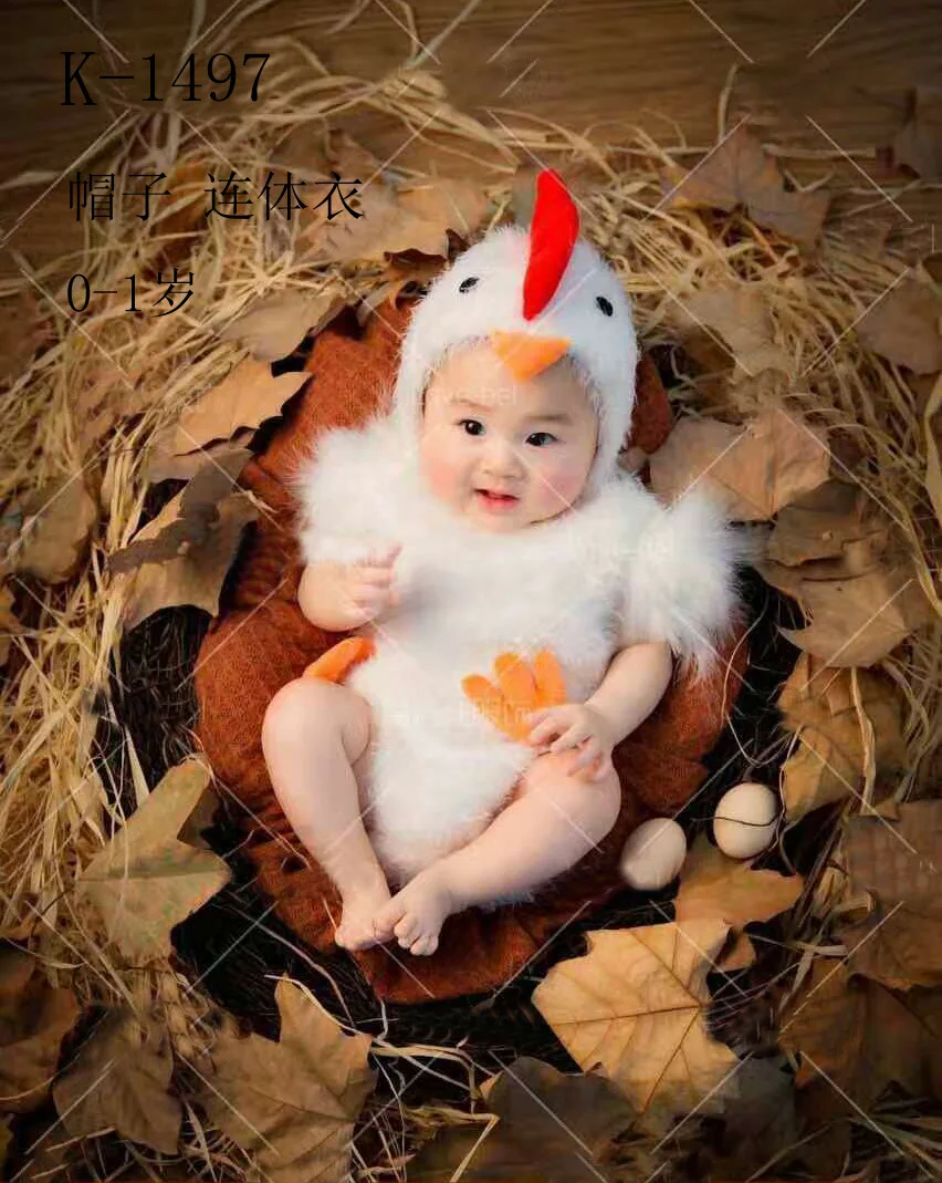 2017 Fashion show Newborn Babys Boy Girls Costume Photo Photography Prop Chick Hat Siamese Clothes Outfits Studio | Детская одежда и