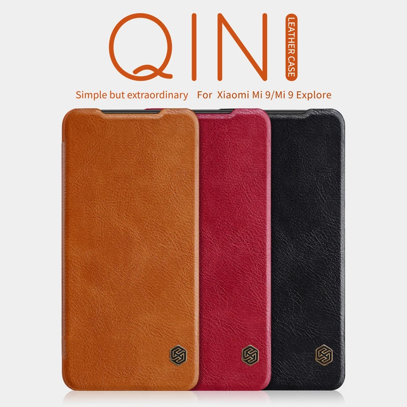 For xiaomi mi 9 /mi9 Explore Phone Case Nillkin QIN Protective flip Cover Leather Pocket Wallet Back With Retailed Package | Мобильные