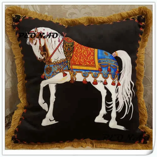 Бархатный квадратный Чехол на подушку модный домашний декоративный с рисунком