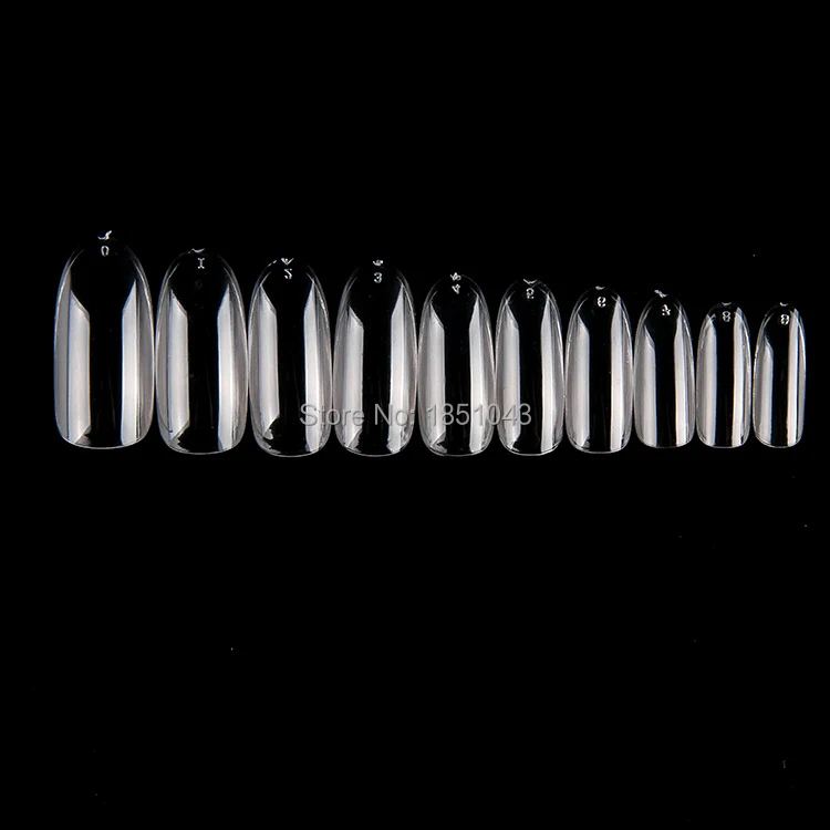

Plain Nails 500 CLEAR False Fake Full OVAL Nails