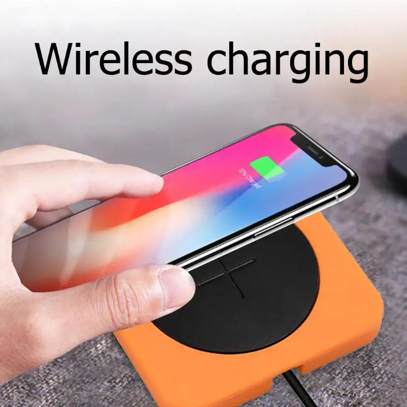 ALLOET USB 7 5 Вт 10 Qi Беспроводное зарядное устройство док станция для iPhone 8 X XR XS Max