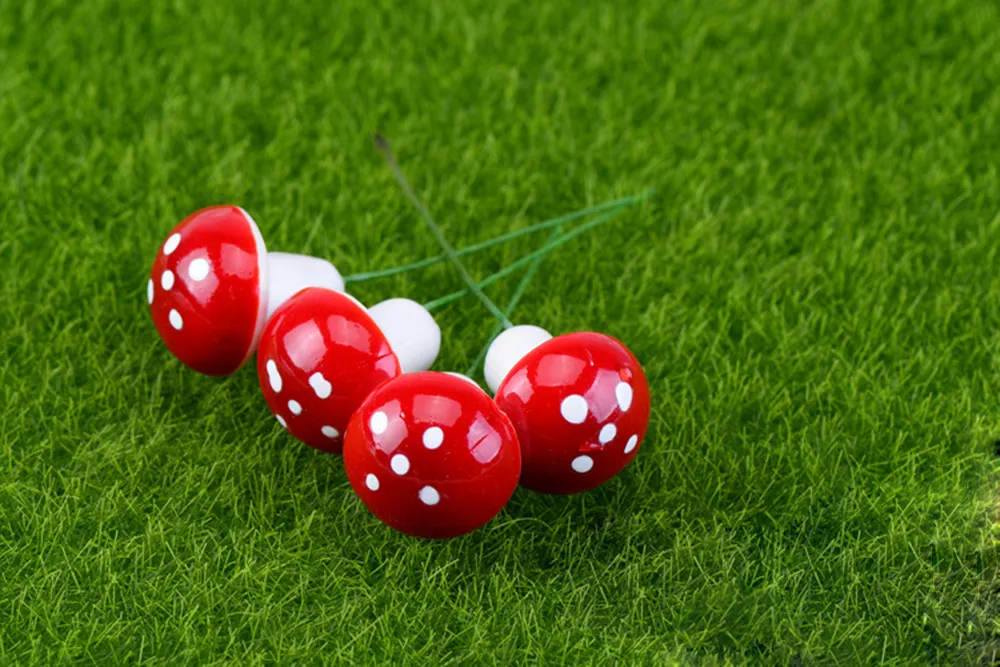 50 садов украшенный Мини красные грибы садовое украшение миниатюрное Фея садовый