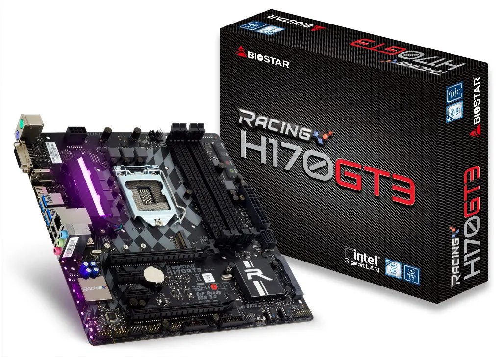 Полностью новая настольная материнская плата BIOSTAR H170GT3 H170 LGA 1151 DDR4 64G SATA3 USB3.0 Micro