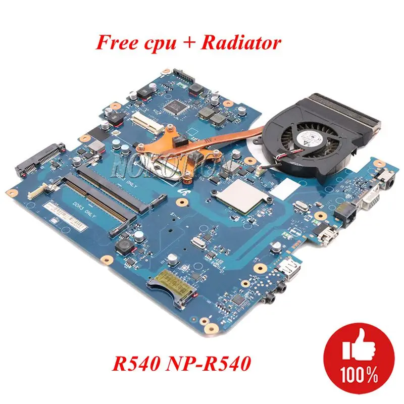 NOKOTION BREMEN-C для Samsung R540 NP-R540 Материнская плата ноутбука HM55 DDR3 Бесплатный процессор +