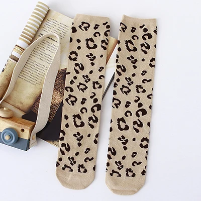 Baby Cartoon Print Kids Girls Breathable Leopard High Knee Stockings winter Soft Comfortable Mid Tube pantyhose 8 Colors|Колготки и