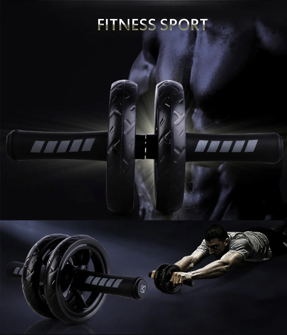 Абсолютно новое Keep Fit колеса без шума двойное колесо Ab ролик с ковриком для упражнений фитнес-оборудование для мужчин и женщин тренажерный зал A