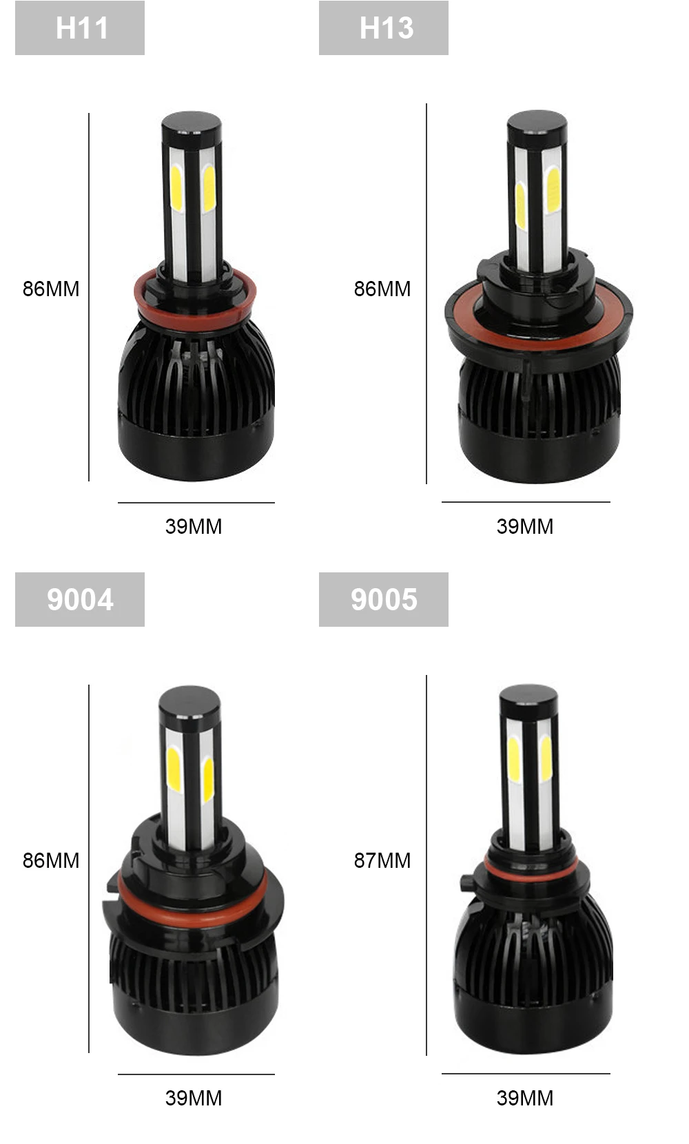 EURS G20 Авто 12v 24v H7 светодиодный H4 шарообразные 40W 6000K 8000lm светодиодный H11 9005 9006 9007 H13 светодиодный автомобильные лампы