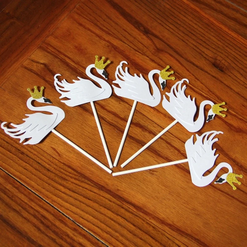 5 шт./компл. Белый лебедь кекс Топпер для ребенка душ девушка | Дом и сад