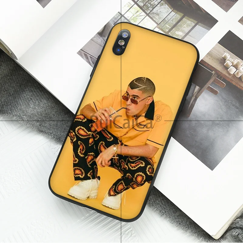 Ruicaica Bad Bunny Рэппер черный мягкий чехол для телефона Apple iPhone 8 7 6 6S Plus X XS MAX 5 5S SE XR