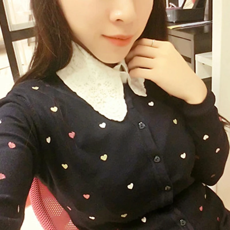 

Shirt Fake Collar White & Black Tie Vintage Detachable Collar False Collar Lapel Blouse Top Women Clothes Accessories