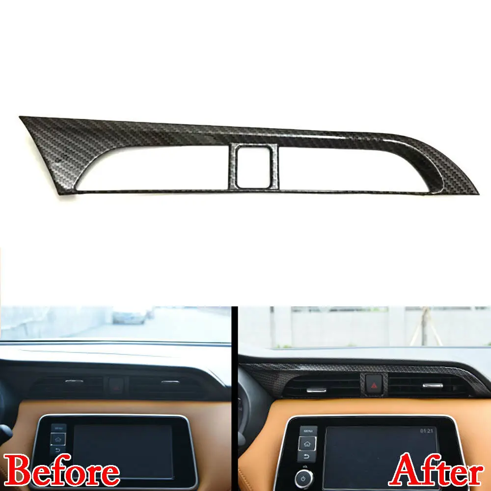 BBQ@FUKA For Nissan Kicks 2017 Car Console Air Vent Outlet Cover Trim Carbon Fiber Color ABS parts car styling | Автомобили и