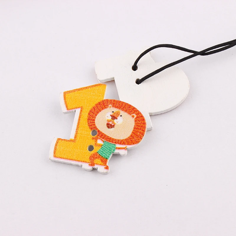 Деревянные пуговицы с милыми цифрами 2 отверстия разные цвета для скрапбукинга 50