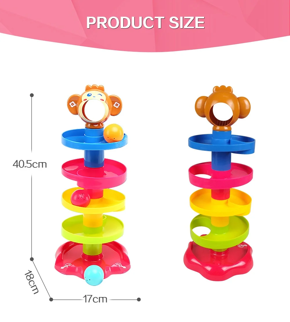 Huanger Baby Rolling Ball Bell игрушки свай башня пазл, игрушки для детей погремушки кольцо от 0 до 24 месяцев ребенок новорожденный образование и обучение подарок