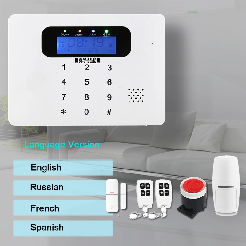 DAYTECH Беспроводная GSM сигнализация комплект Детектор движения датчик охранная сигнализация система домашней безопасности аудио/домофон управление приложением