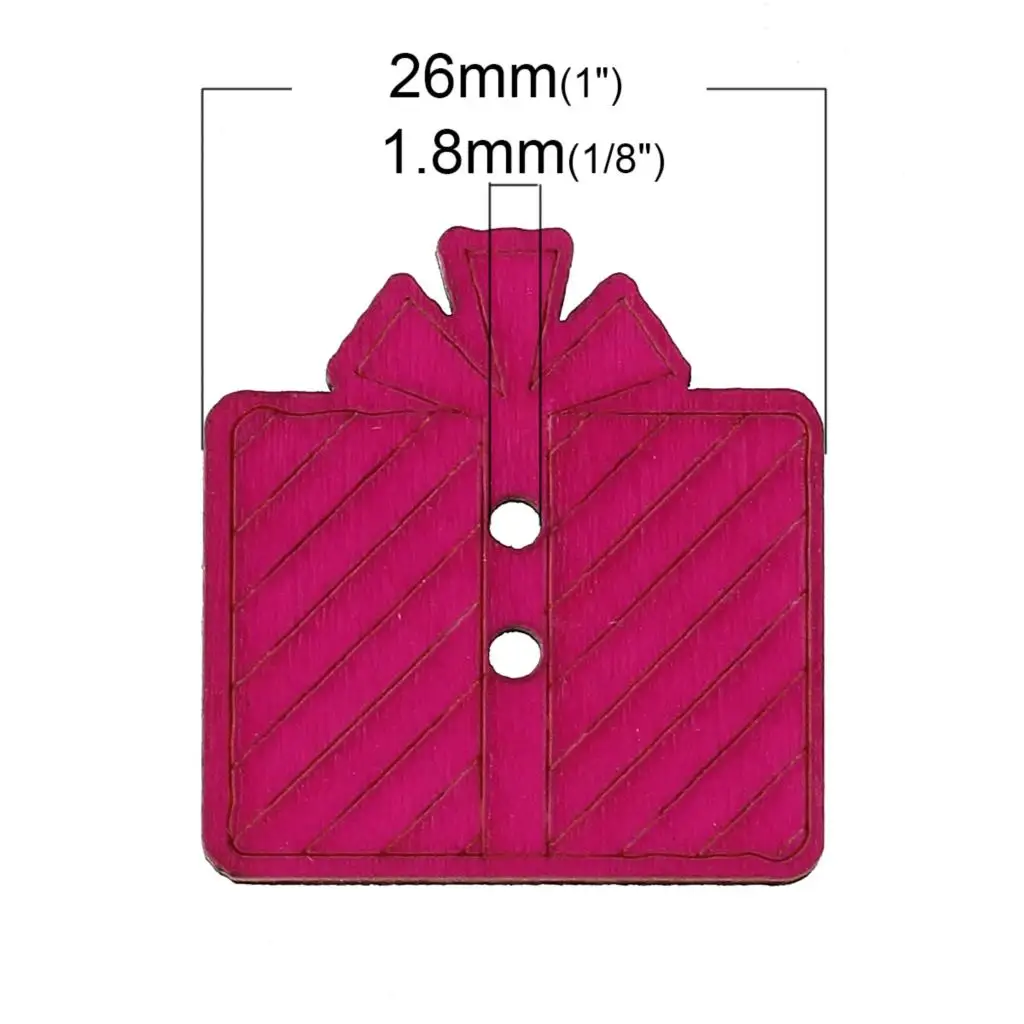 Деревянные швейные пуговицы DoreenBeads подарочная коробка для скрапбукинга с двумя