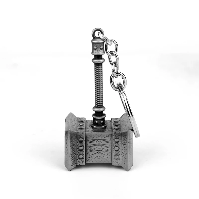 silver Thor Hammer брелок кино ювелирное изделие Prop Meodel подвеска брелок для ключей для женщин и мужчин брелоки металлический Шарм брелок ручной работы - Цвет: silver