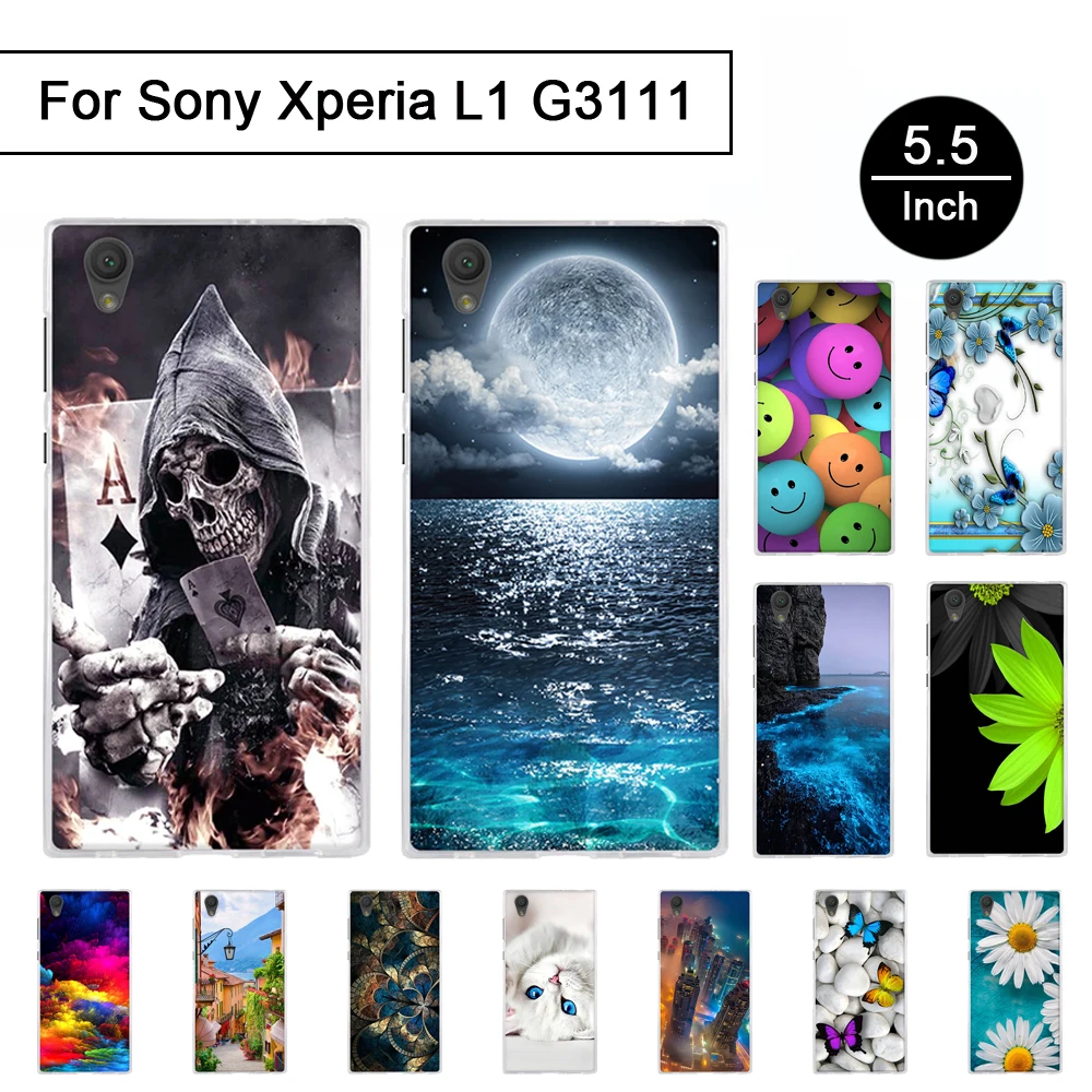 Чехол из ТПУ для Sony Xperia L1 G3311 G3312 чехол с окрашенным рисунком чехлы телефонов сумка