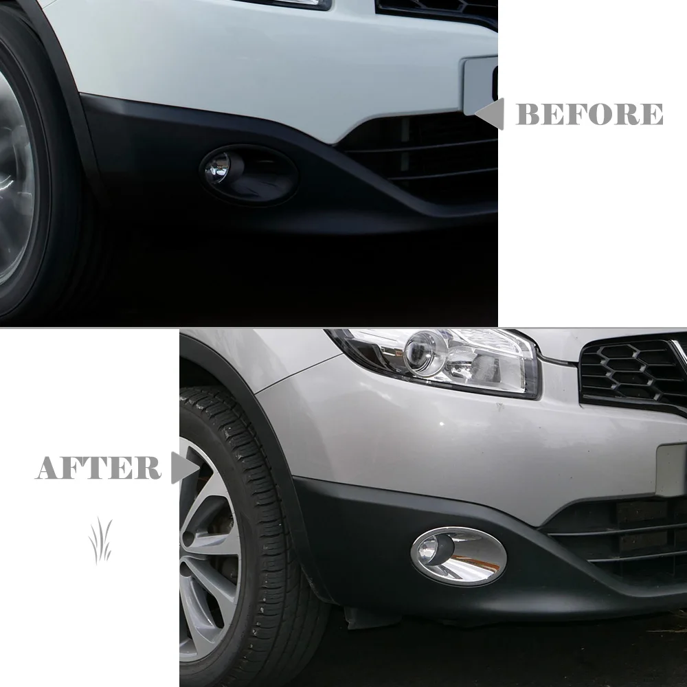Для Nissan Qashqai+ 2/Dualis Ti Facelift 2010 2011 2012 2013 хромированный передний противотуманный светильник, противотуманный светильник, накладка, автомобильные защитные аксессуары