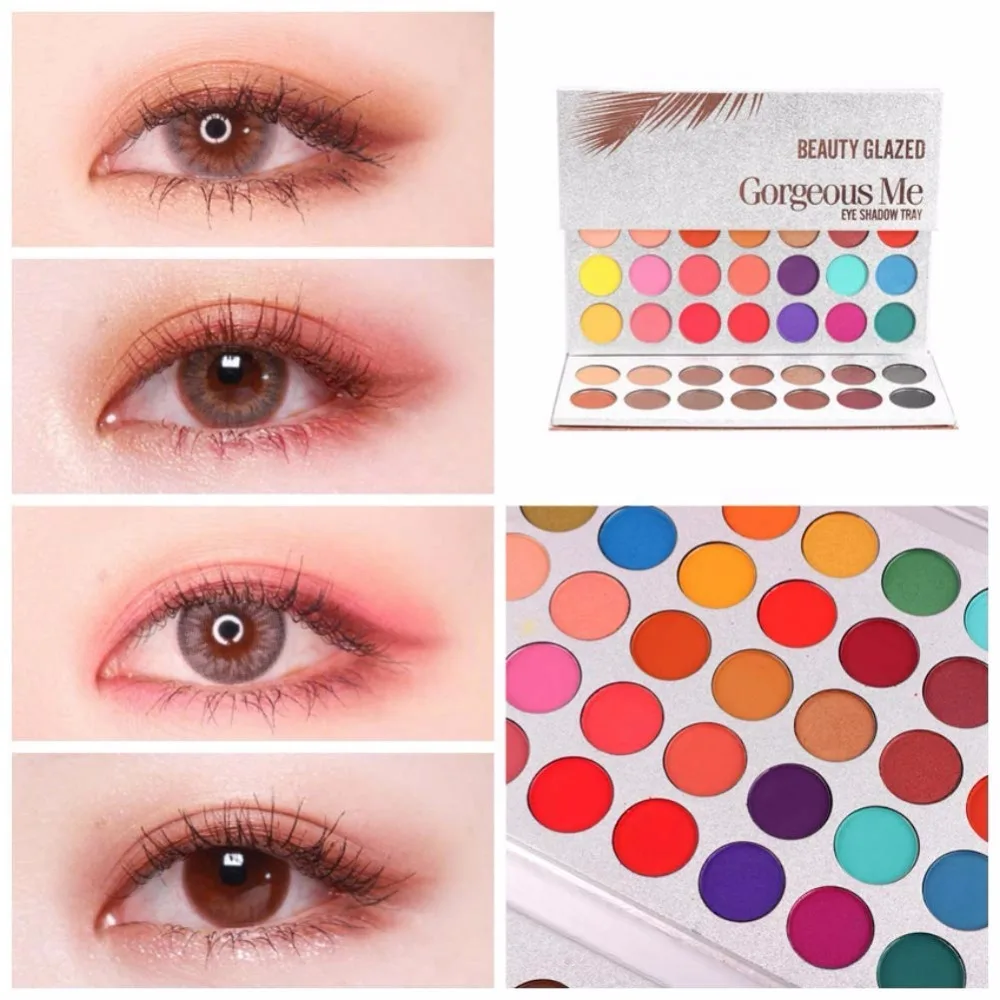 Палитра теней для век-Beauty Glazed 63 Цвета матовое стекло с перламутровым эффектом