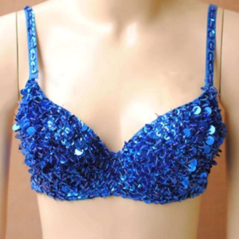 Цельный бюстгальтер для сценического танца танцевальный костюм с блестками