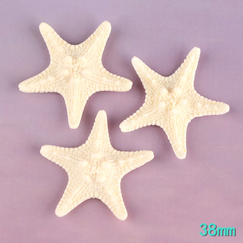 New Arrival 50pcs/Lot 38mm White Resin Cabochons Cute Sea Star Shape DIY jewelry Material Ornament Accessories Photo Frame Decor | Украшения