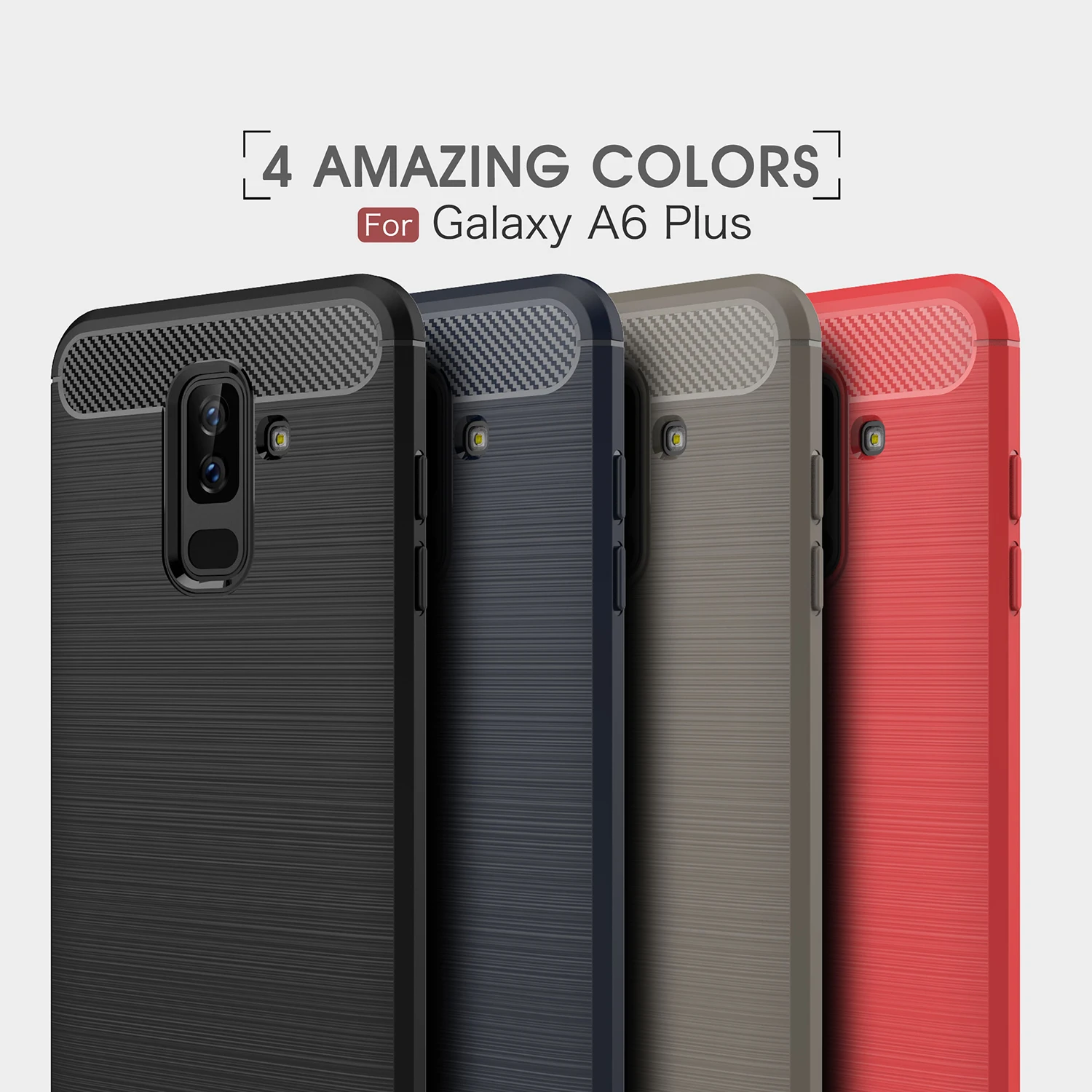 

For Samsung Galaxy A6 Plus Case Cover For Samsung A6 Plus Rugged Armor Soft Silicone Cover For Samsung Galaxy A6 Plus 2018 Case