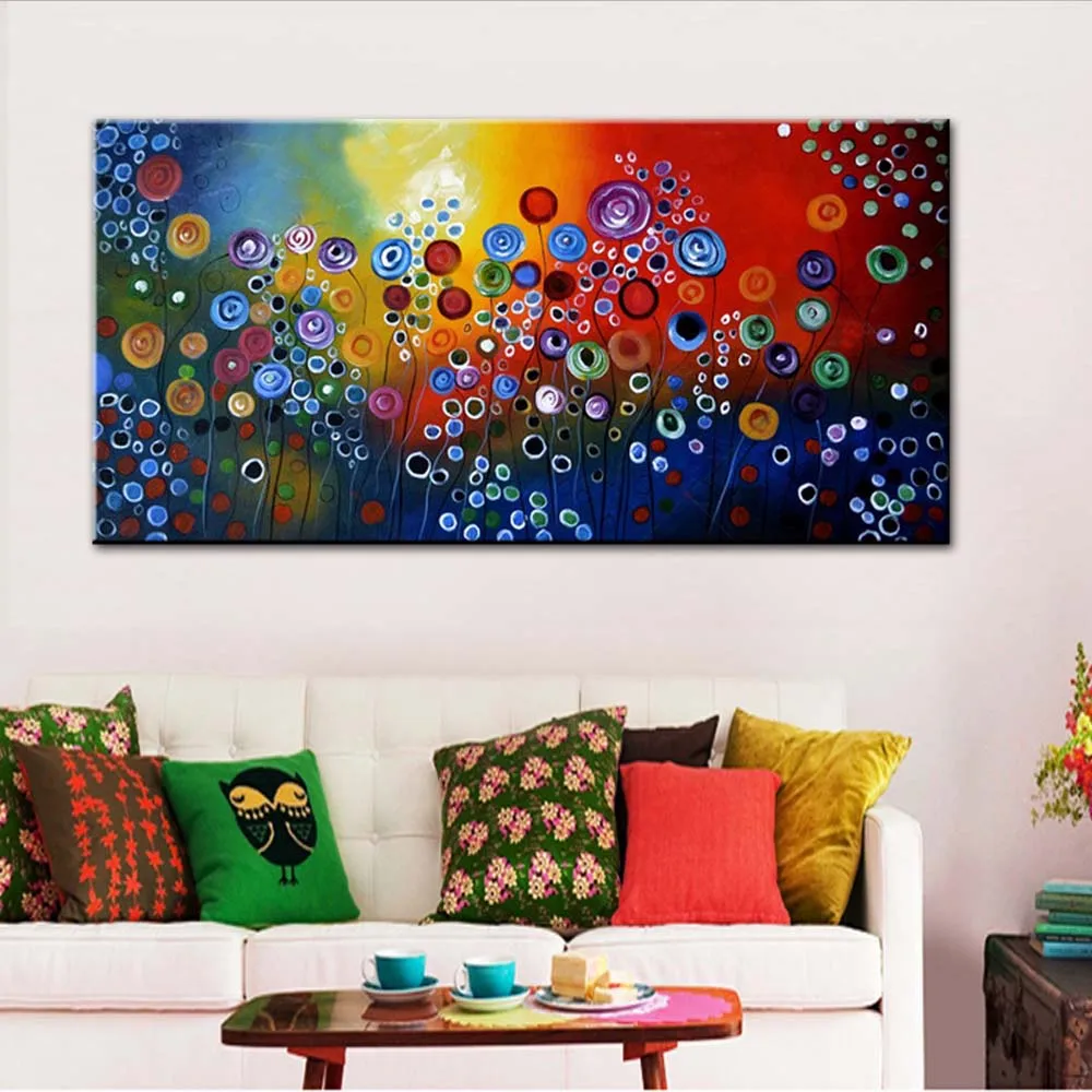 Handmade Abstract Circle Sharp Oil Painting Large Size on Canvas Wall Pictures for Living Room Home Decor Cuadros Decoracion | Дом и сад