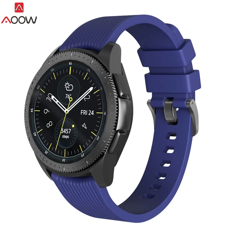 Силиконовый ремешок для часов 20 мм 22 Samsung Galaxy Watch 42 46 полосатый сменный спортивный