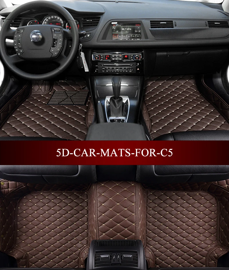 Кожаный Автомобильный Коврик для пола ковер Citroen C3 C4 C5 DS Quatre Triomphe Elysee под заказ