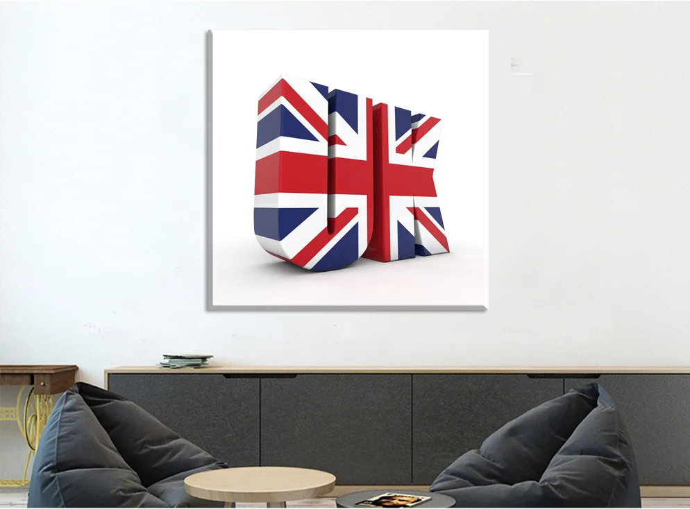 Новинка 2015 цветной парусиновый постер с флагом Великобритании Картина на холсте