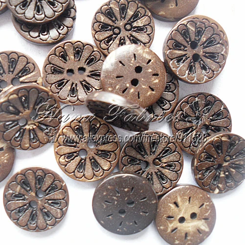 100 шт./лот Натурального Кокосового Кнопки Grament Diy Бисер 13 мм N0313|coconut buttons|button diybutton