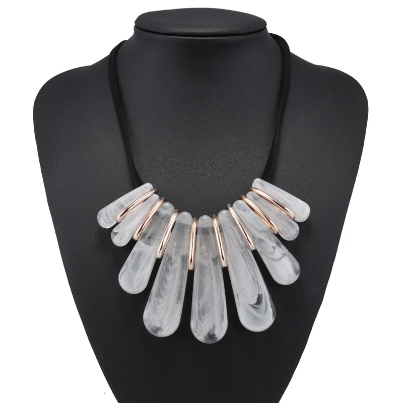 Seblasy 3 цвета Новые Яркие ювелирные изделия черная кожаная цепочка геометрический