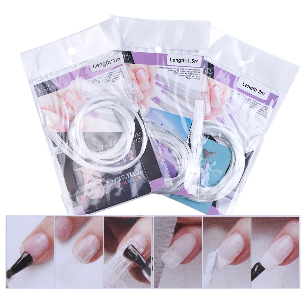 STZ 1/1. 5/2 М стекловолокна ногтей наращивание волокно шелк форма для акрил Fibernails