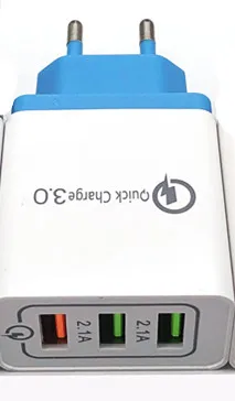 sky blue Универсальное быстрое зарядное устройство USB 18 W 3,0 5 V 3A для Iphone 7 8 EU US Plug для быстрой зарядки samsung s8 s9 huawei мобильного телефона - Цвет: sky blue