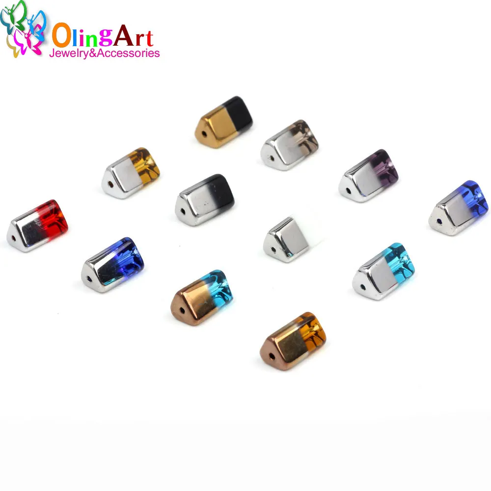 OlingArt 14*9*9 мм 12 шт. стеклянные кристаллы металлическое покрытие зеркальные бусины