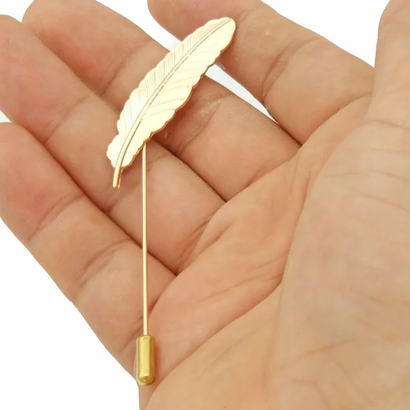 Унисекс Мужская брошь в виде листьев и пера булавки воротник костюм нагрудник