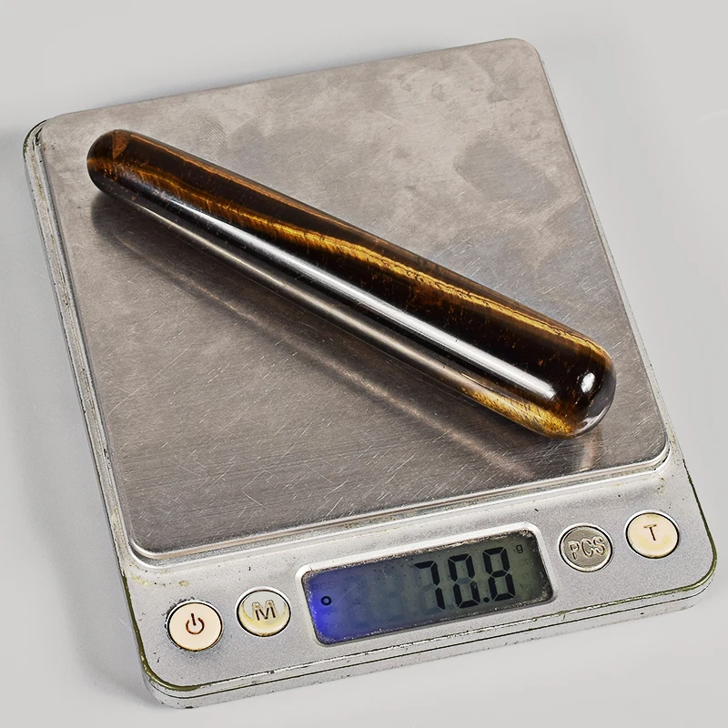 Природный кристалл тигровый глаз массаж палочка расслабляющий Acupoint Point Stick Рейки