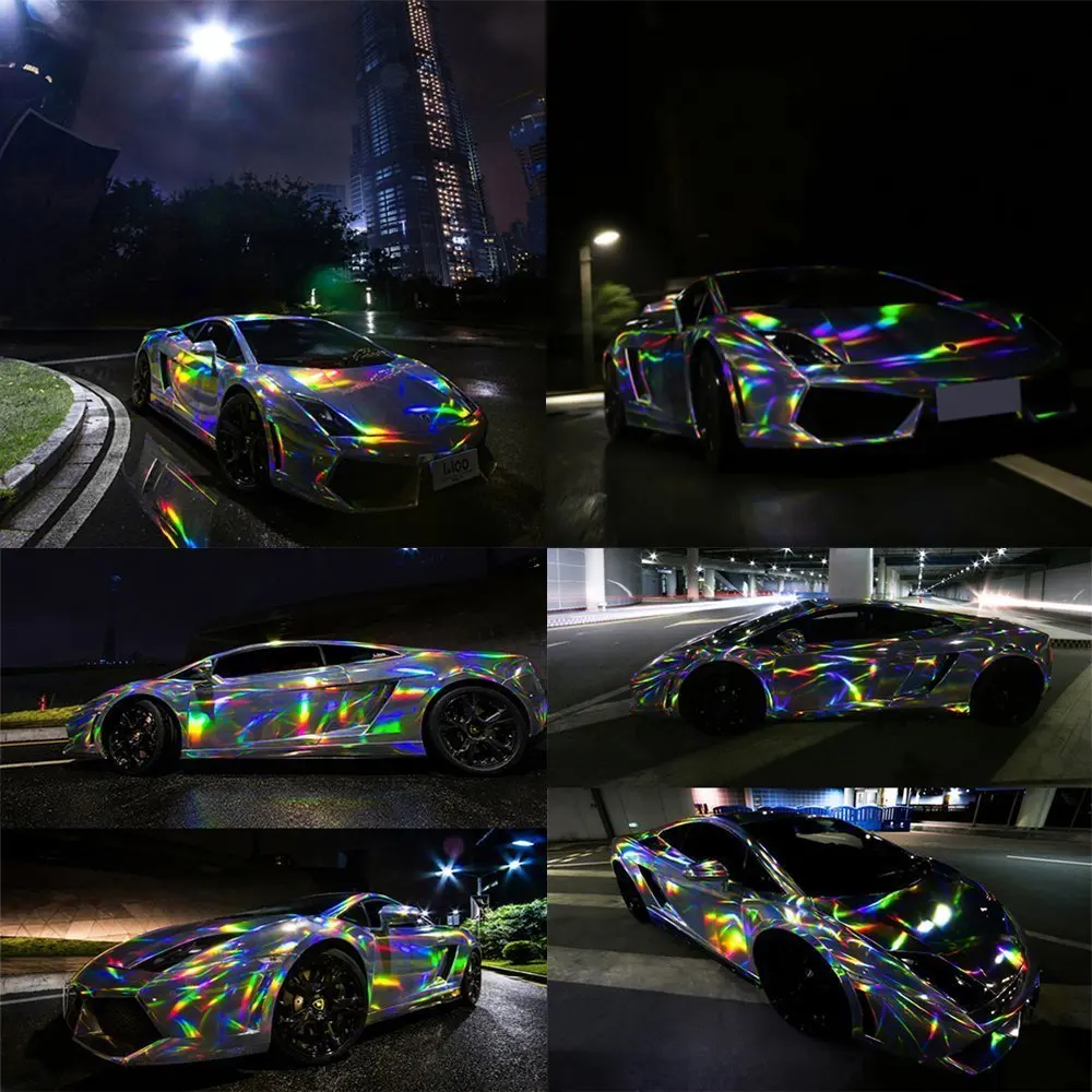 Виниловая наклейка для автомобиля 100*30 см рулон пленки лазерные наклейки и 3d