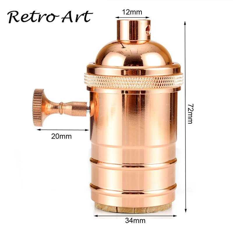 Polished Copper E27 Light Bulb Holder vintage edison lamp socket