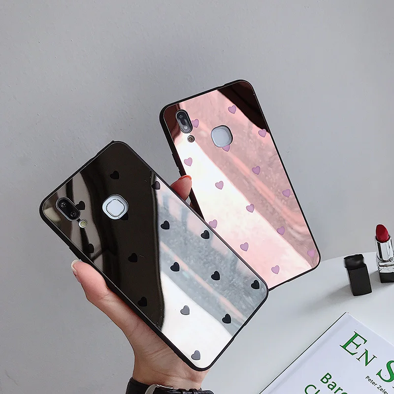 Роскошный зеркальный чехол с сердцем для Huawei P20 Lite P30 Pro Жесткий Чехол Nova 3 3i 3E 4