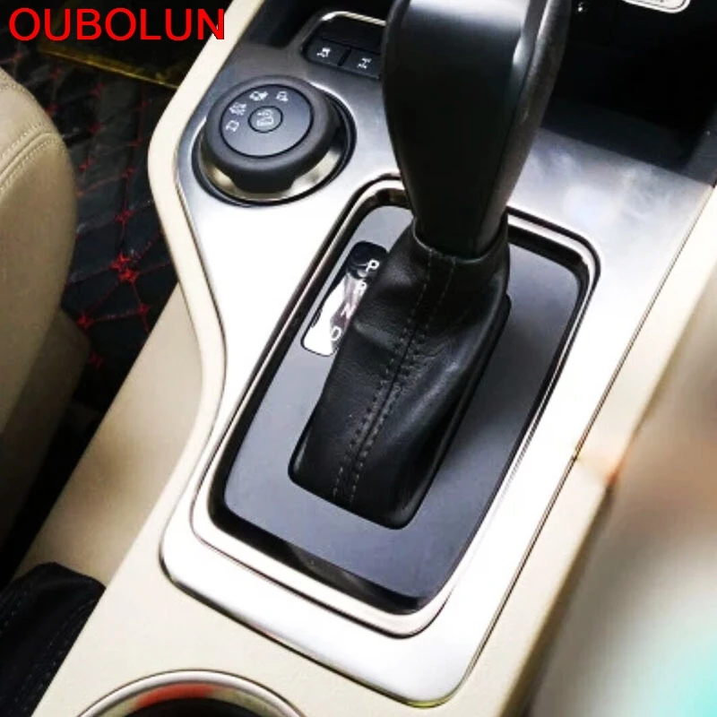 Крышка рычага переключения передач OUBOLUN из нержавеющей стали для Ford Ranger 2016 2017 LHD