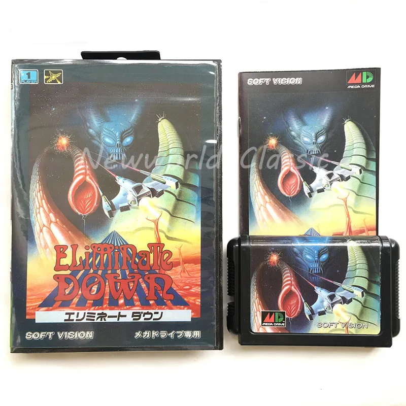 Eliminate Down Japan Cover US/JAP Shell for 16 bit With Boxed and Manual For Mega Drive Genesis MD Game Card | Электроника