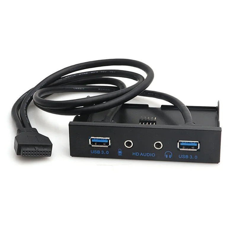 3 5 дюйма 2 USB A Hub + HD аудио на 20 контактный разъем Передняя панель привода ПК