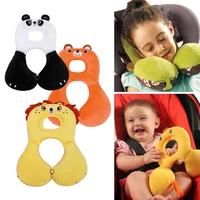 soft baby safety u shaped pillow with protective cover car seat stroller pillow cartoon short plush infant head neck support