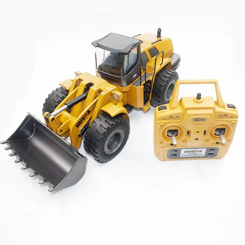 HUINA TOYS 1583 1/14 10CH Сплав RC бульдозер грузовик с фронтальным погрузчиком конструирование грузовика строительство игрушечная машинка RTR для мальчиков
